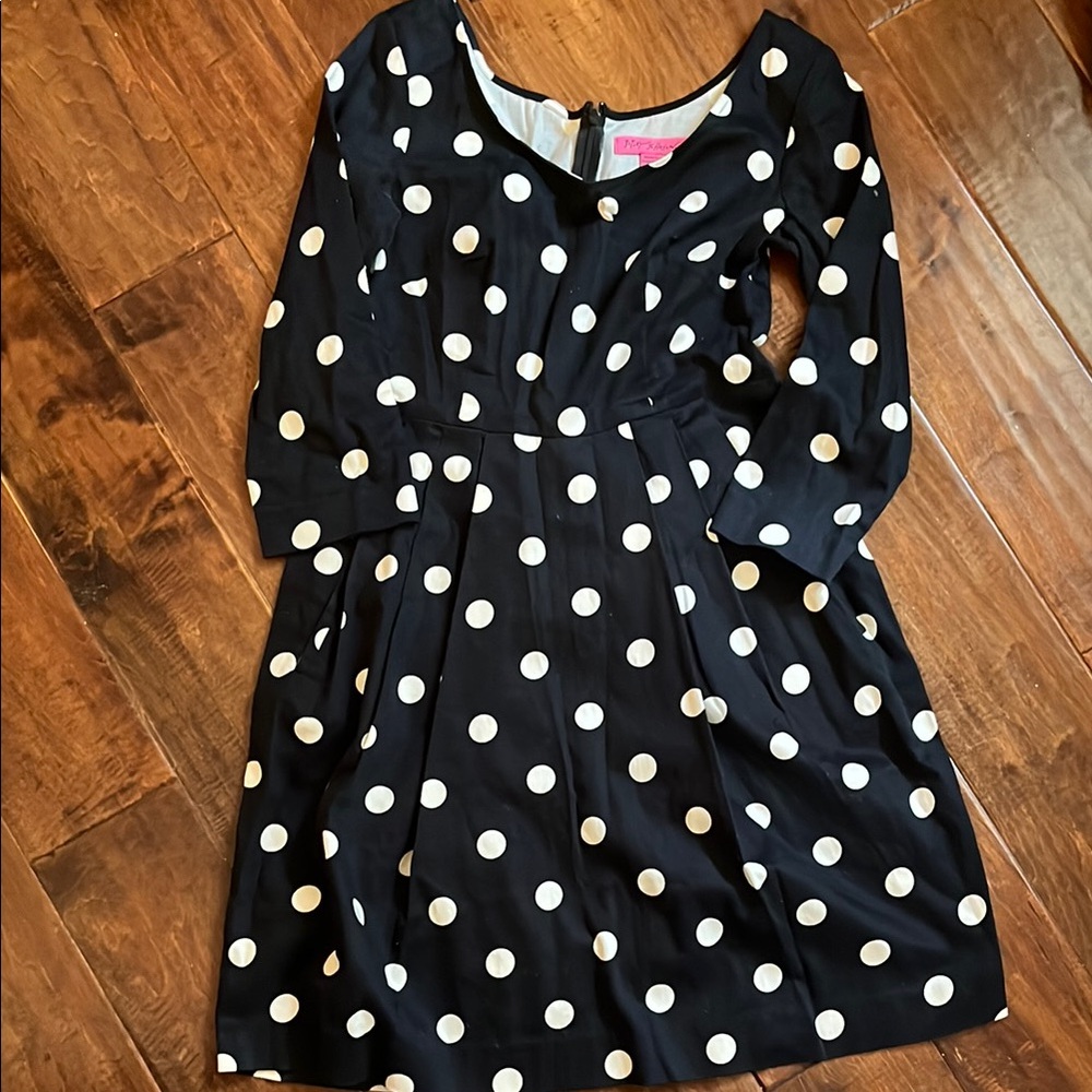 Betsey Johnson Blue Polka Dot Fit and Flare Dress